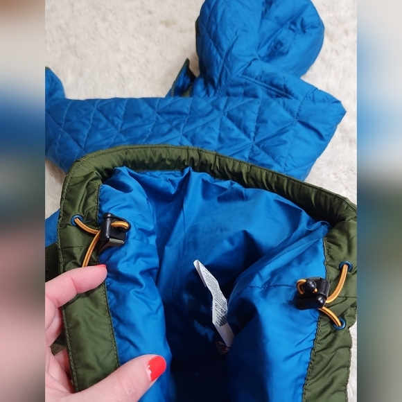 LL Bean Katahdin Pullover Quilted Colorblock Anorak Jacket Tuscan Olive/Teal XXS - Picture 7 of 15